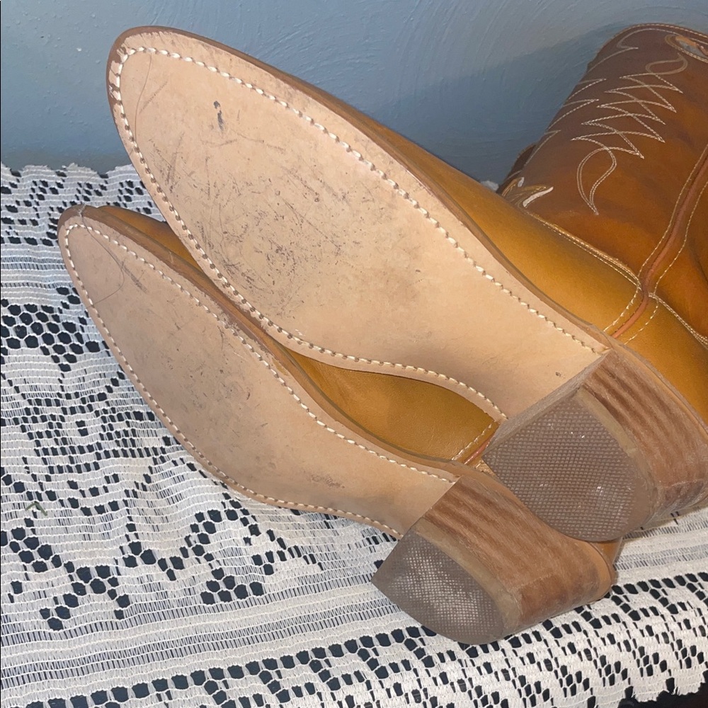 1970’s vintage ACME 8307 buckaroo leather 14” Women's Tan Cowboy Boots - Picture 7 of 7